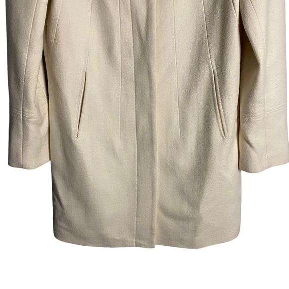RW&CO Women's Ivory Single Breasted Wool Blend Coat - Picture 3 of 12